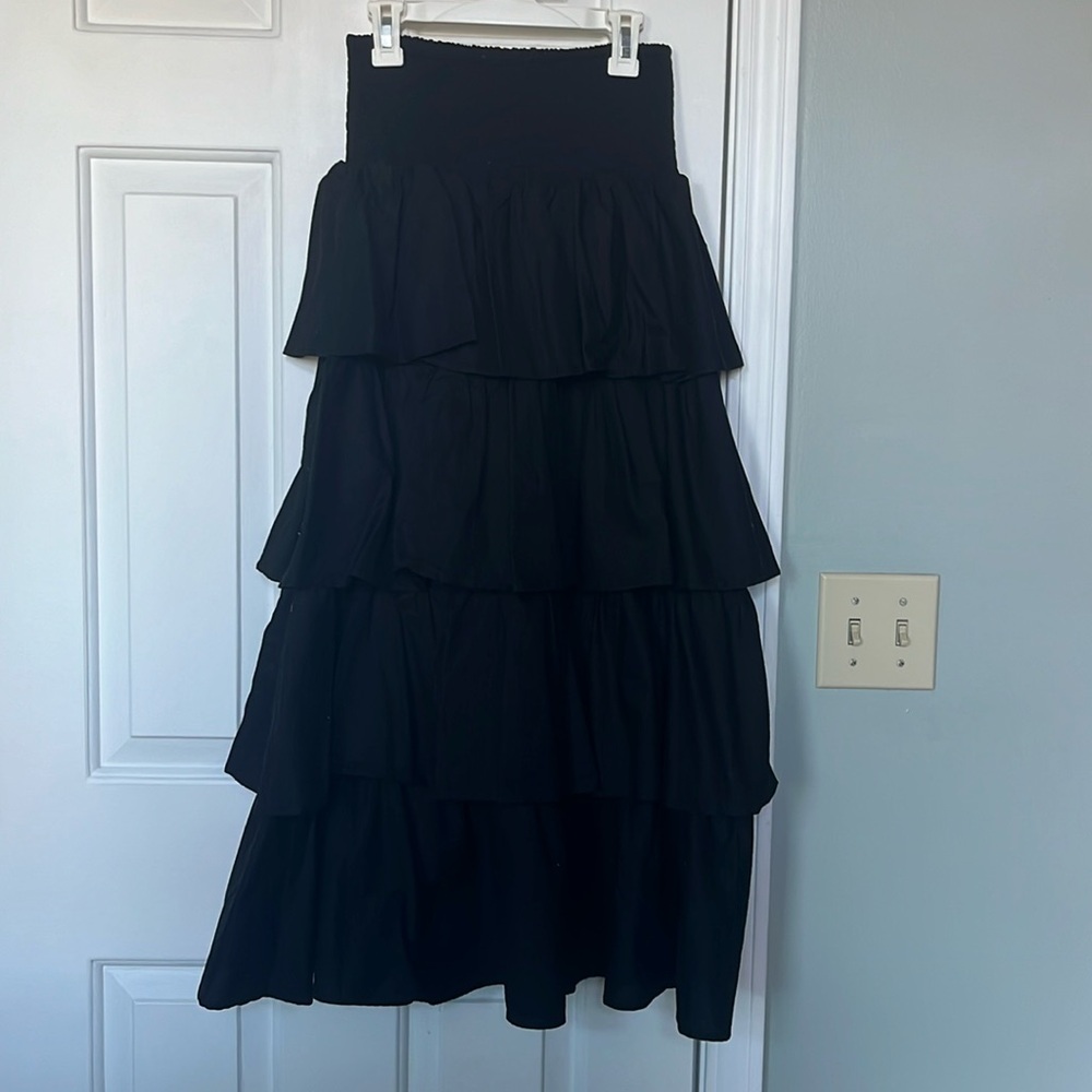 Black Tiered Maxi Skirt (Forever 21)